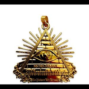 Gold plated Illuminaties pyramid pendant